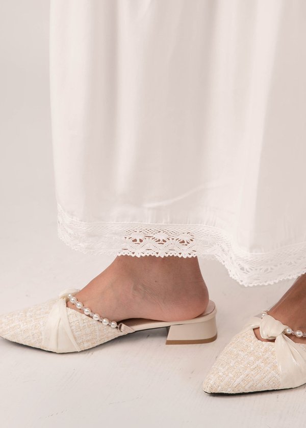 Wanderlust Lace Midi Skirt in White