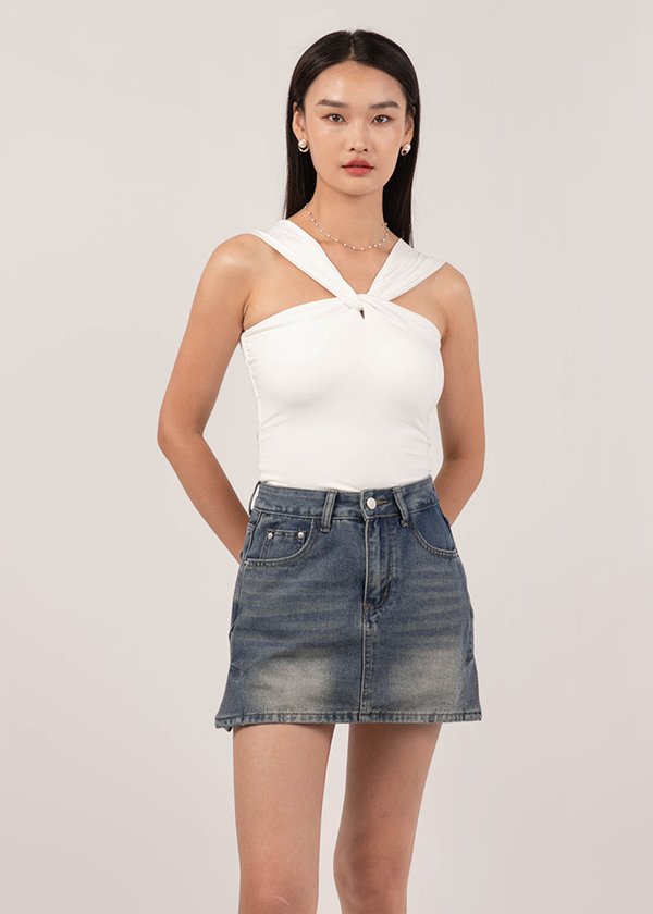 Beth 2 Way Knotted Top in White