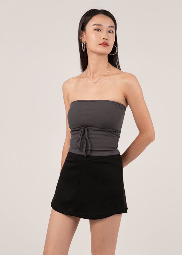 Treasure Tube Tie String Top in Graphite