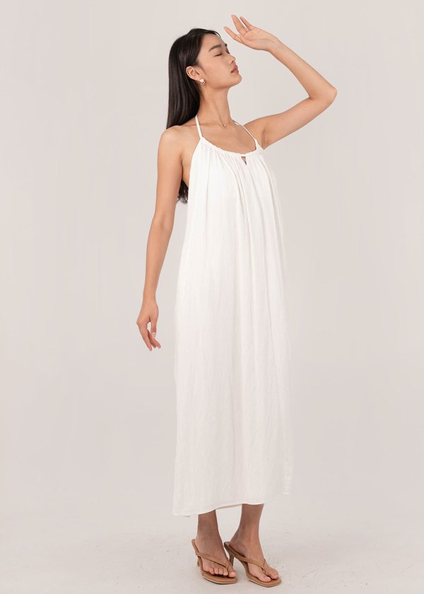 Daybreak Halter Maxi Dress in White