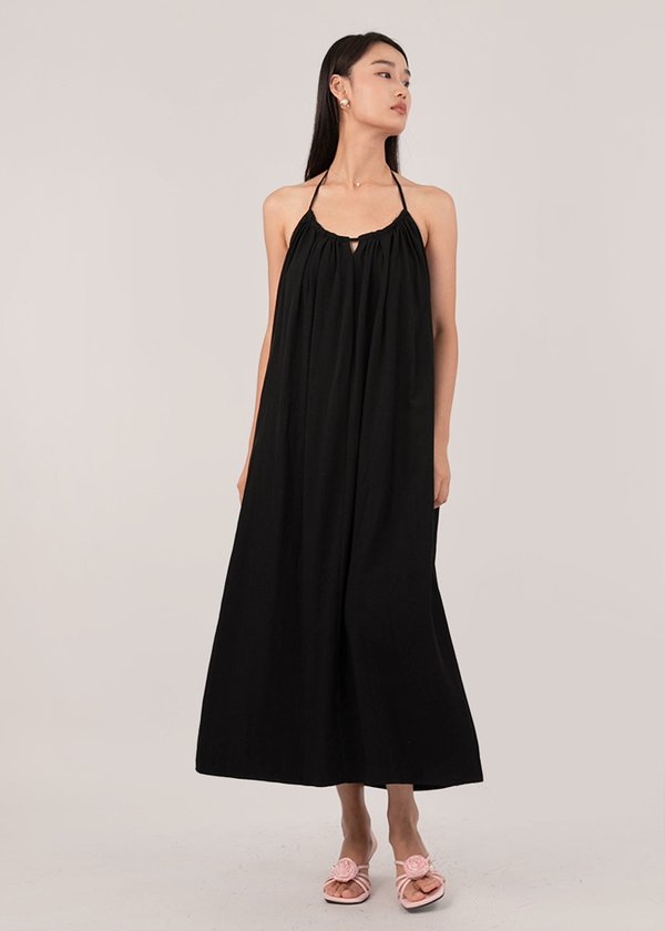 Daybreak Halter Maxi Dress in Black