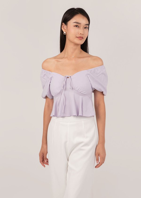 Bubble Pop Puffy Sleeve Top in Lilac