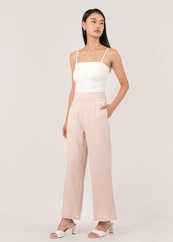 All Day Comfort Straight Cut Pants in Blush Pink