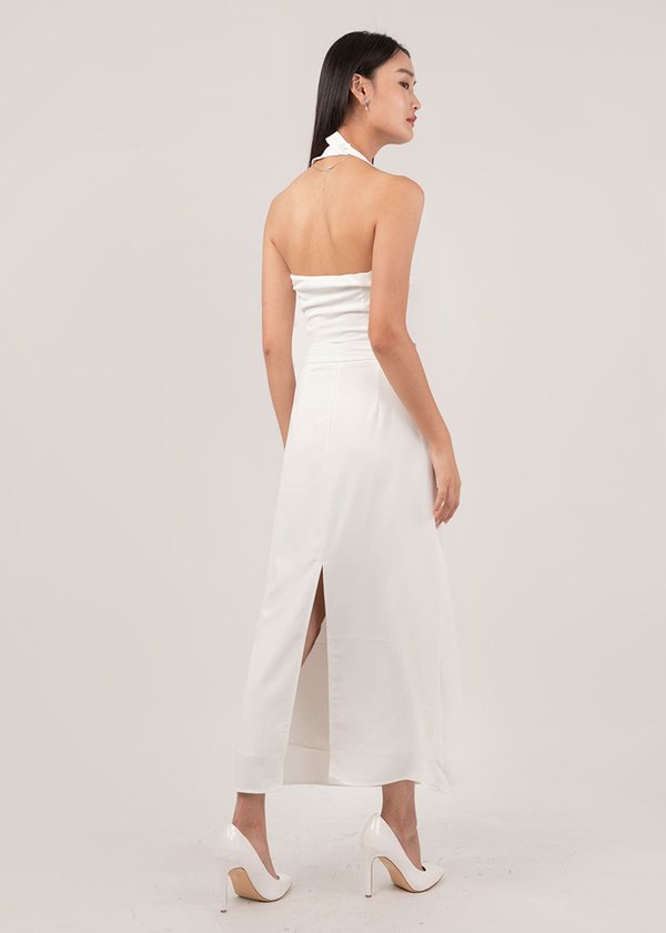 Gentle Aura Midi Skirt in White 