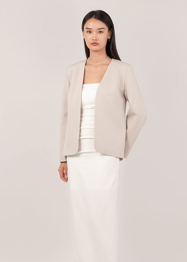 Sleek And Clean Blazer in Nude