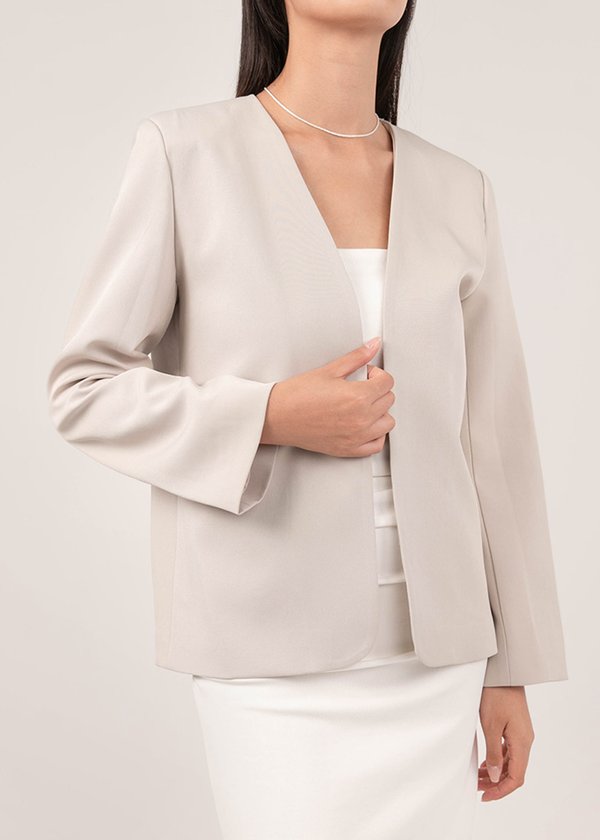 Sleek And Clean Blazer in Nude