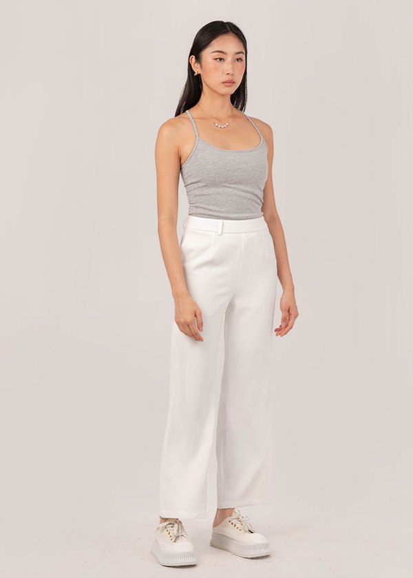 Refined Straight Cut Pants in White