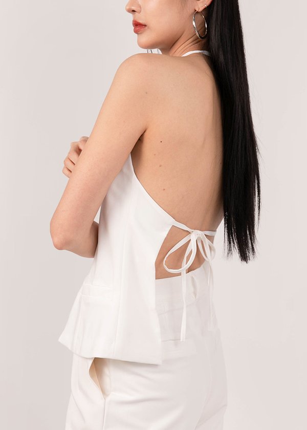 Show it off Bareback Vest Top in White