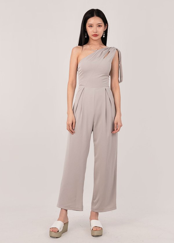 One Sided Toga Jumpsuit in Grey Goose 2 (ARCHIVE)