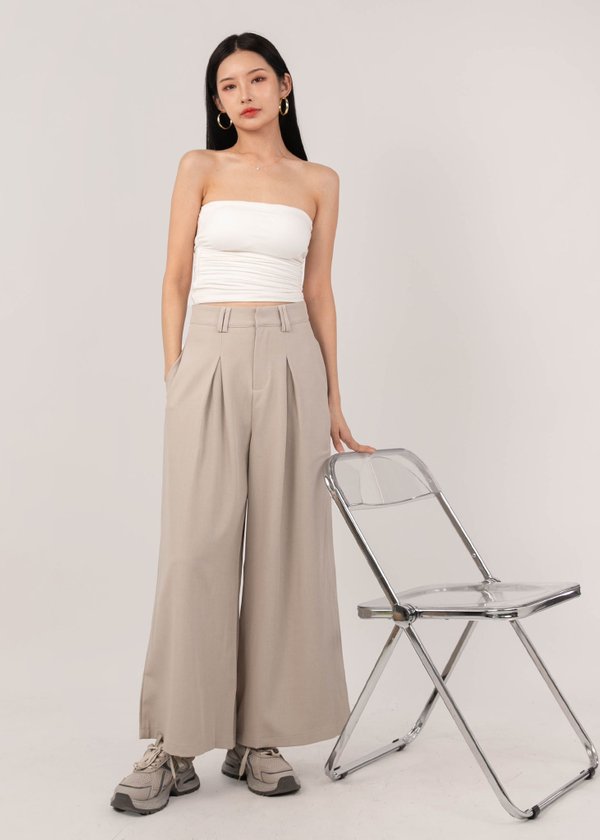 Freeform Wide Legged Trousers in Taupe Sand