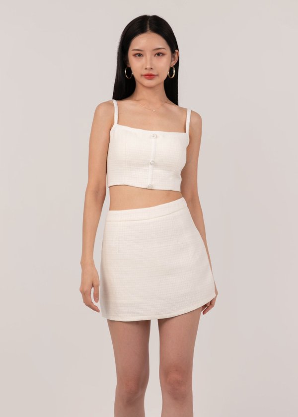 Timeless Chic Tweed Skort in Off White