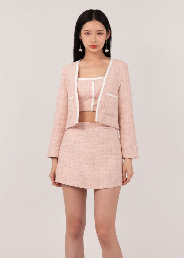 Timeless Chic Tweed Jacket in Pink