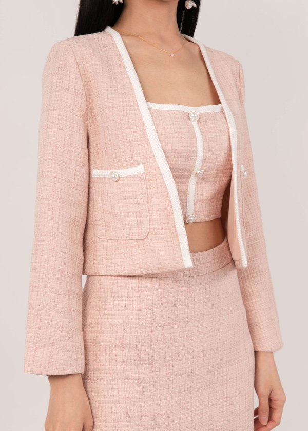 Timeless Chic Tweed Jacket in Pink