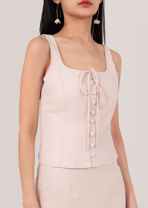 Breeze Luxe Linen Top in Misty Pink