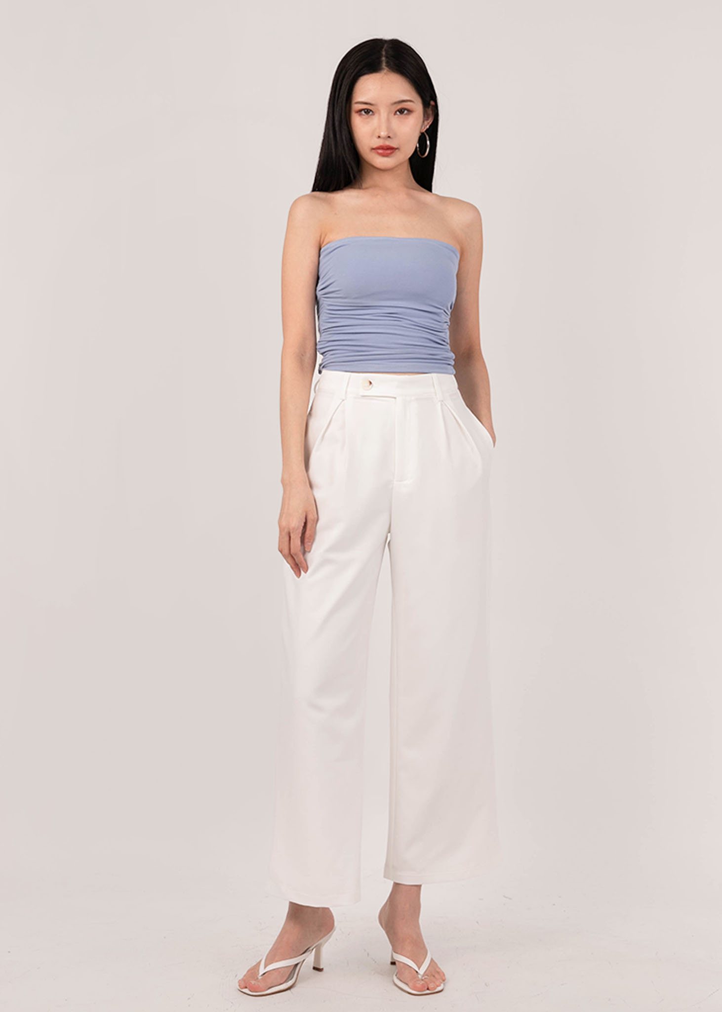Show it off Straight Cut Pants in White | 6STYLE