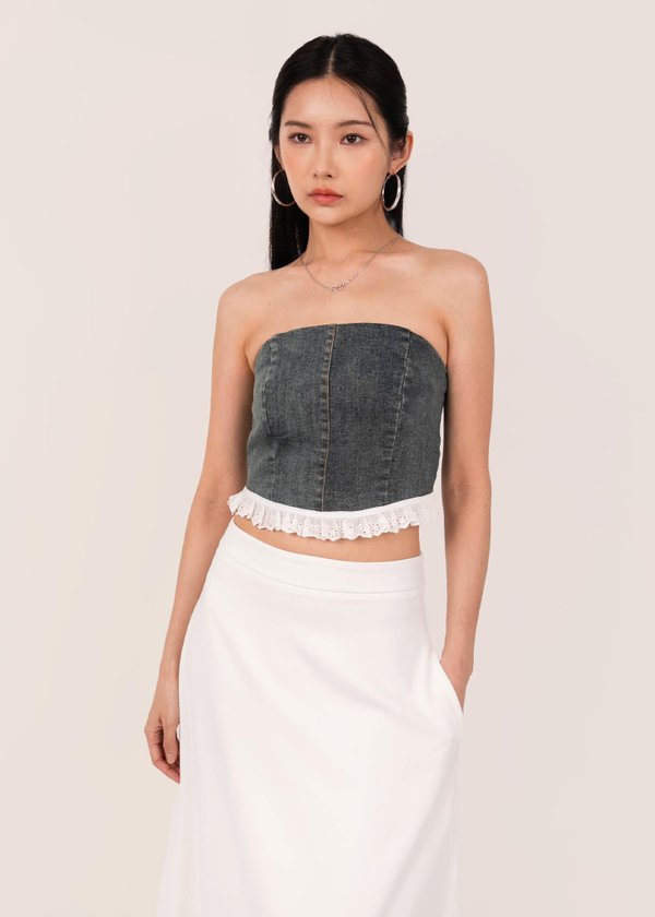 Coastal Denim 2 Way Top in Classic Fade Denim