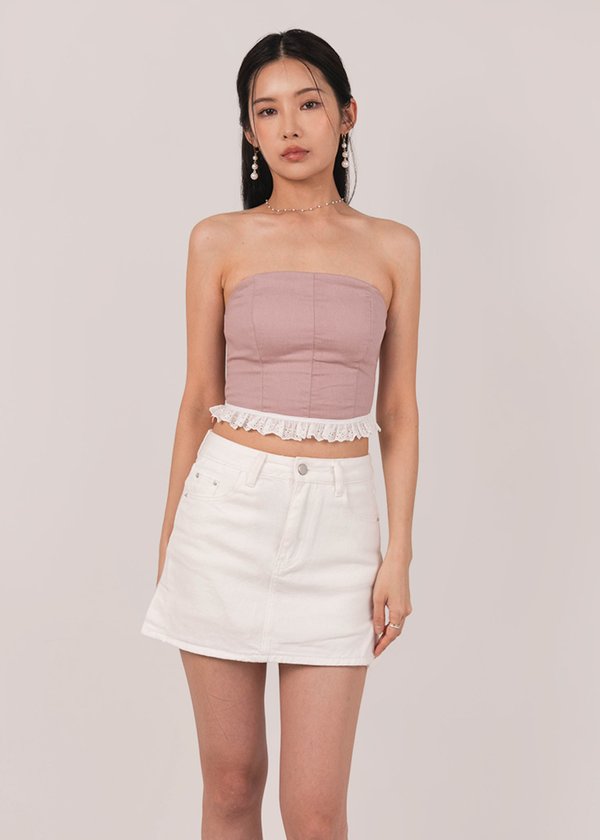 Coastal Denim 2 Way Top in Cameo Pink