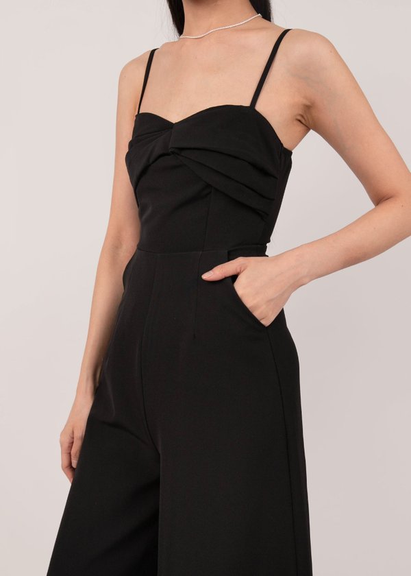 Holly Jolly Knotted Jumpsuit in Black