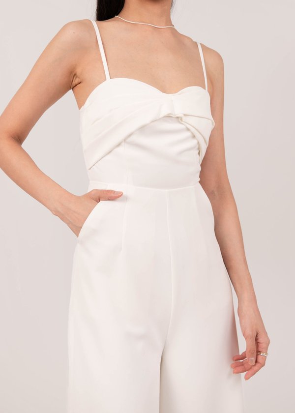 Holly Jolly Knotted Jumpsuit in White