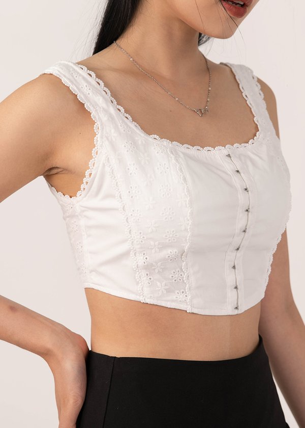 Hannie Lace Corset Top in White