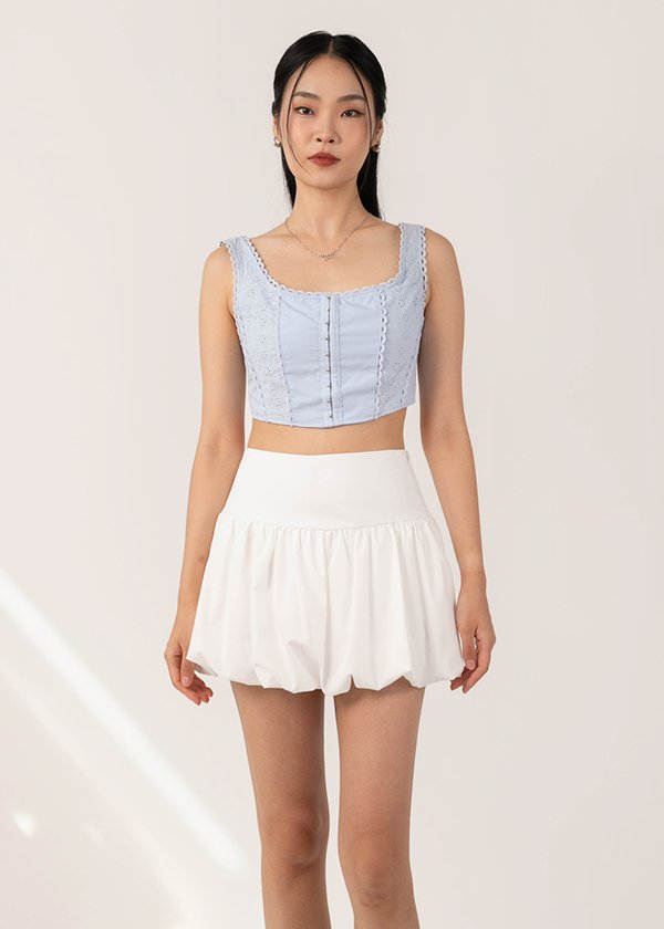 Hannie Lace Corset Top in Baby Blue