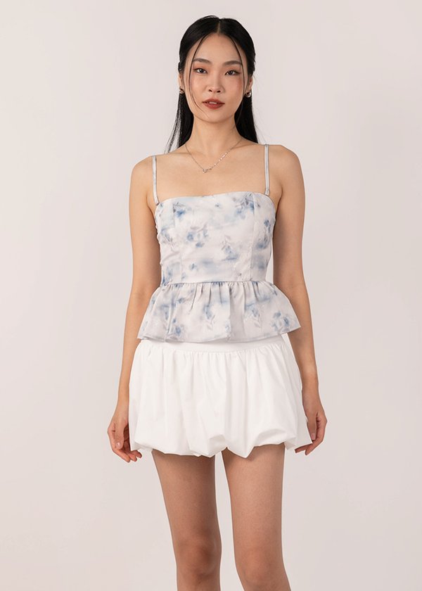 Misty Hues Peplum Top in Watercolour Pastel Blue