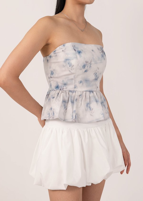 Misty Hues Peplum Top in Watercolour Pastel Blue