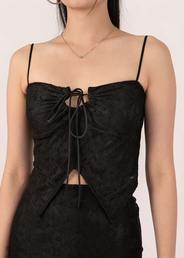 Ophelia Lace Co-Ord Top in Black