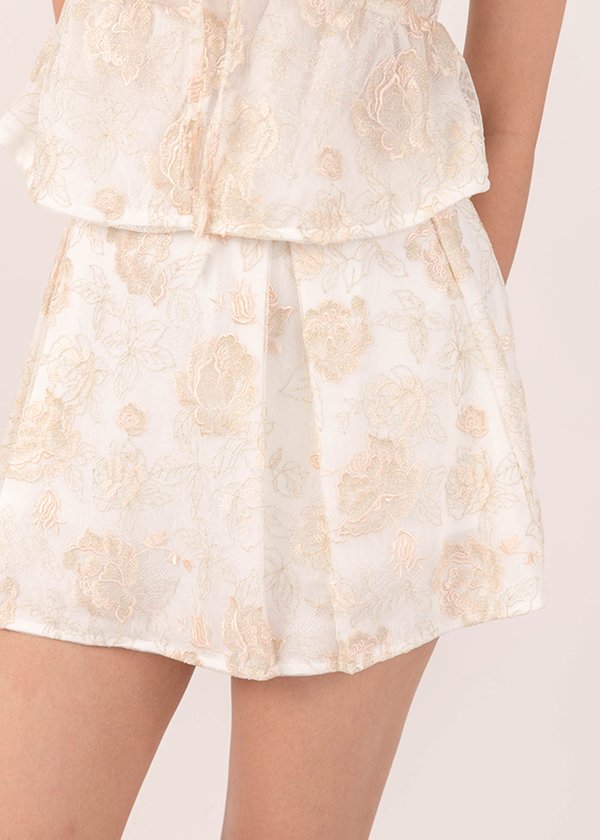 Embers Oriental Co-Ord Skorts in Rose Gold