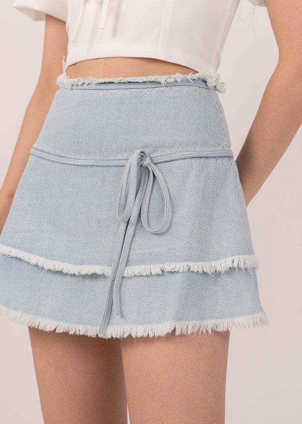 Tidal Denim Skorts in Light Wash