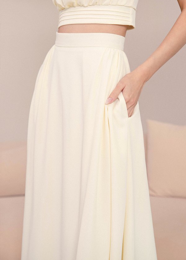 Escape Midi Skirt in Soft Yellow