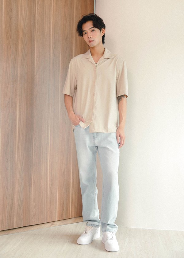 (MEN) Cityline Button Up Shirt in Sand