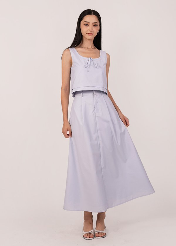 Aria Midi Skirt in Periwinkle Blue