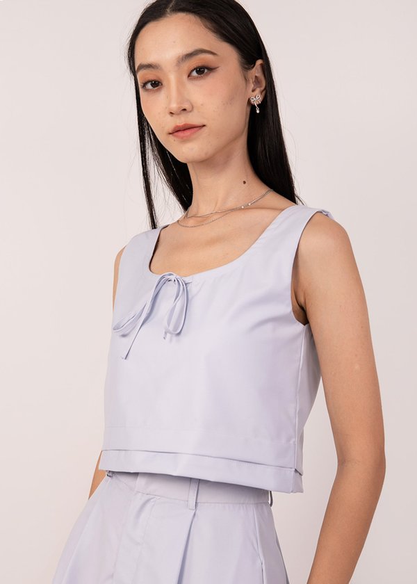 Aria Ribbon Top in Periwinkle Blue