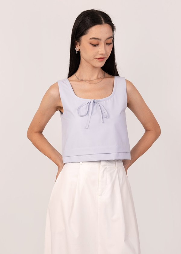 Aria Ribbon Top in Periwinkle Blue