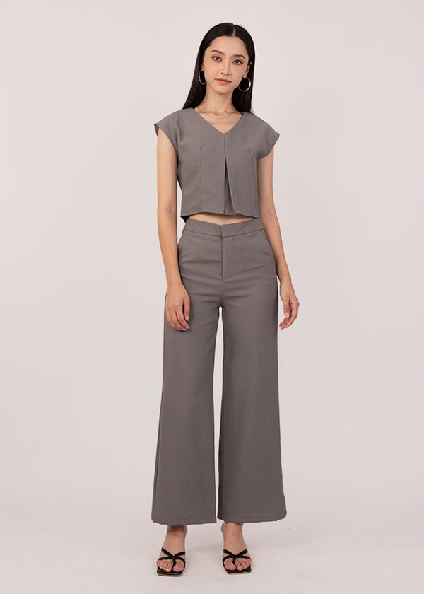 Workday Linen Pants in Grey