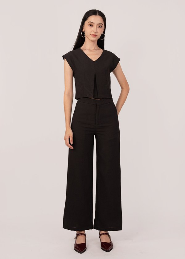 Workday Linen Pants in Black