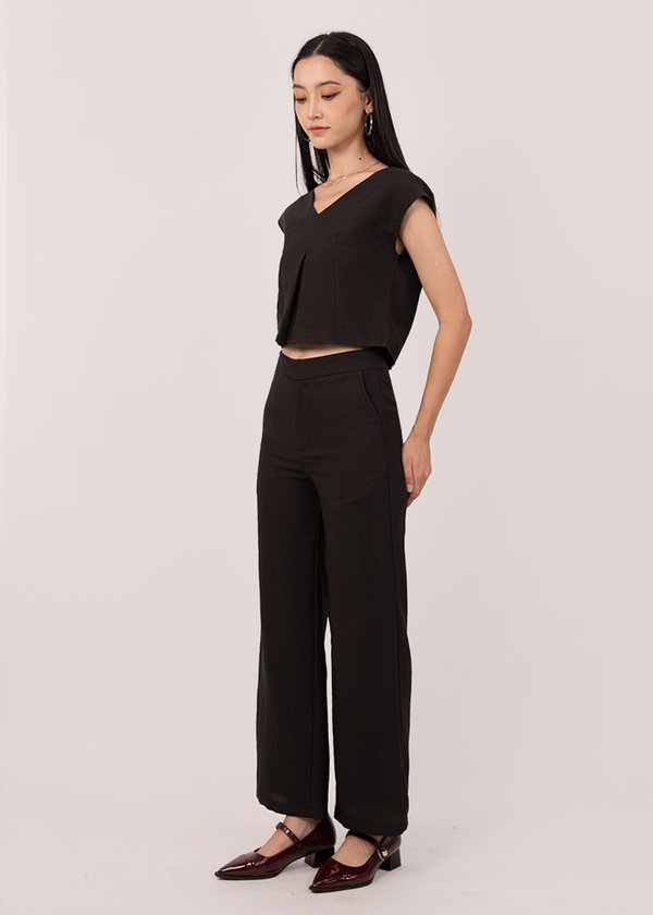 Workday Linen Pants in Black