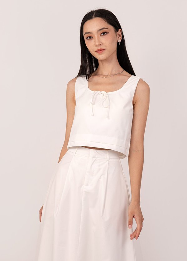 Aria Ribbon Top in White