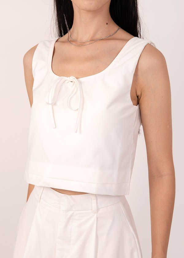 Aria Ribbon Top in White