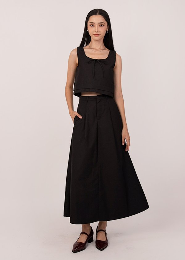 Aria Midi Skirt in Black