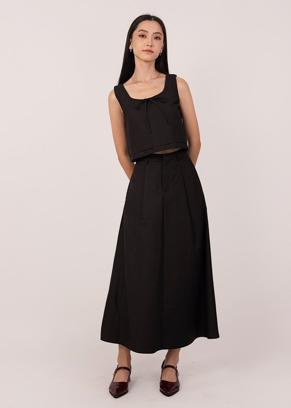 Aria Midi Skirt in Black