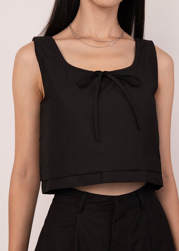 Aria Ribbon Top in Black