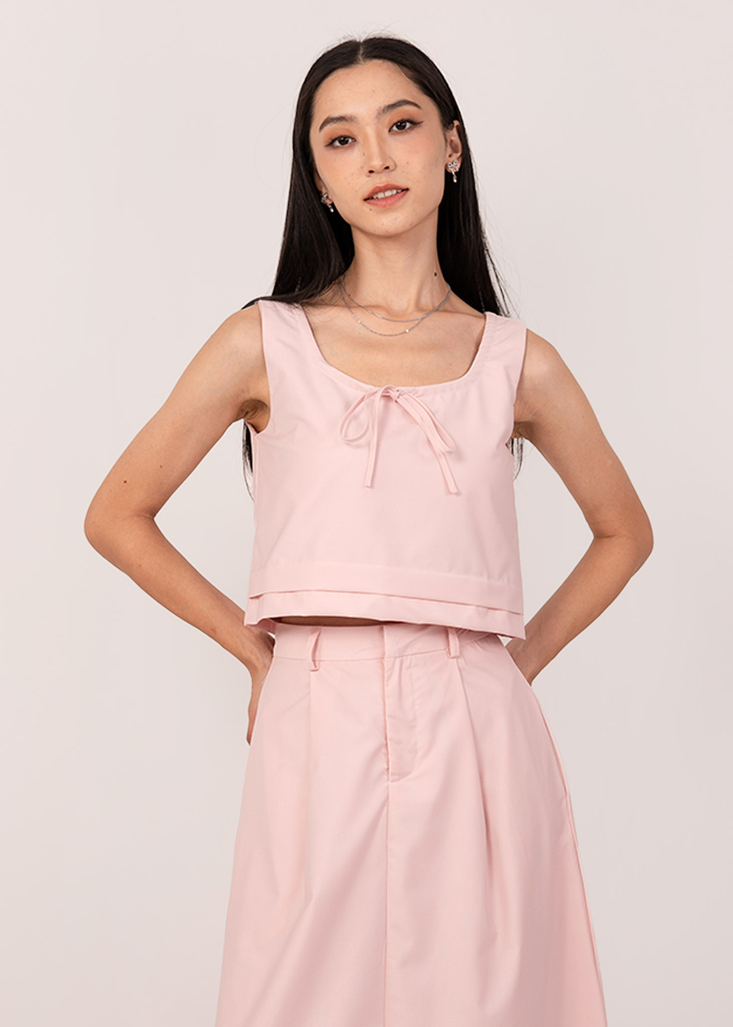 Aria Ribbon Top in Pink | 6STYLE