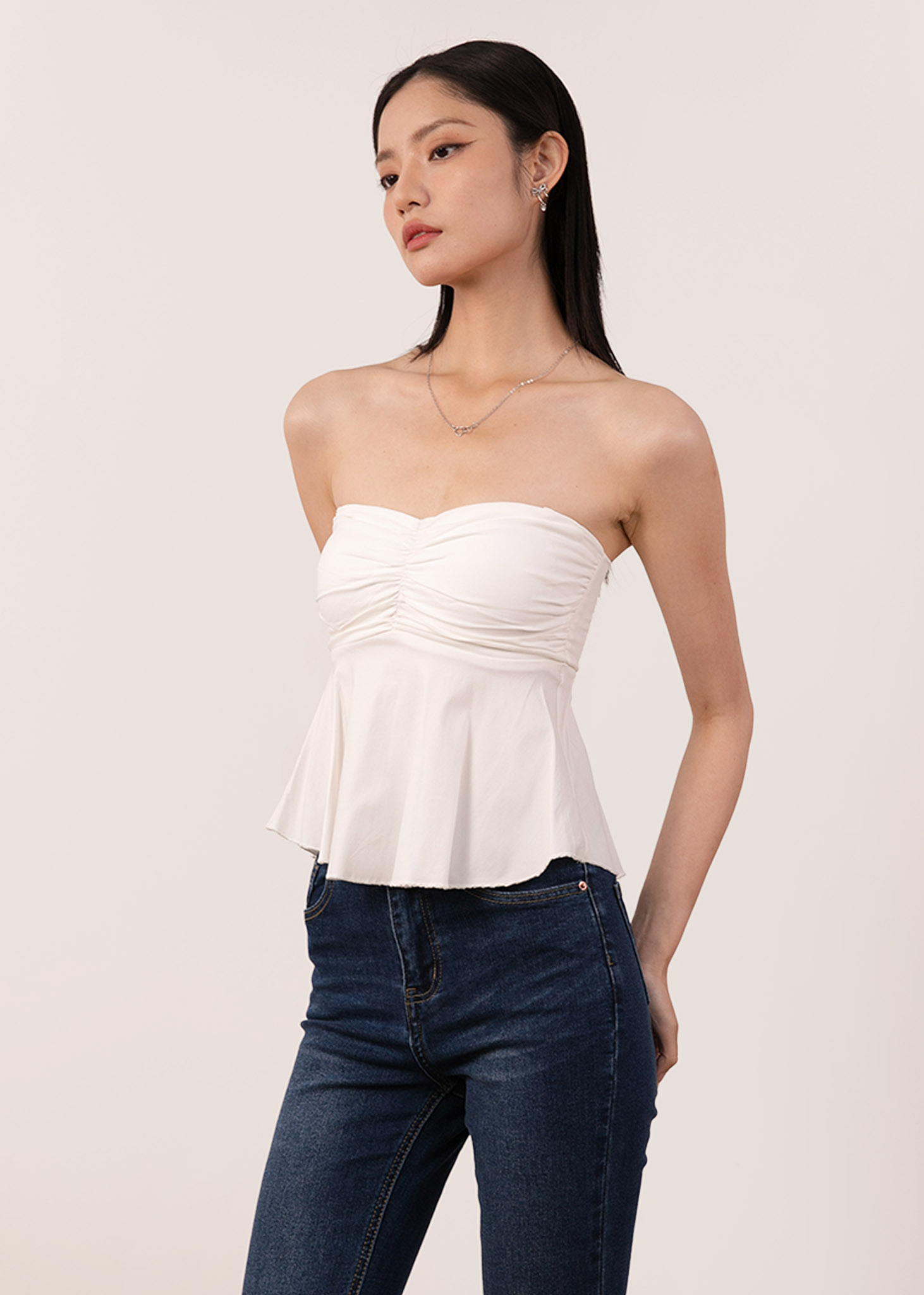 the toeのPericles Peplum Top ホワイトのsサイズです！ Pericles Peplum Top – THE TOÉ