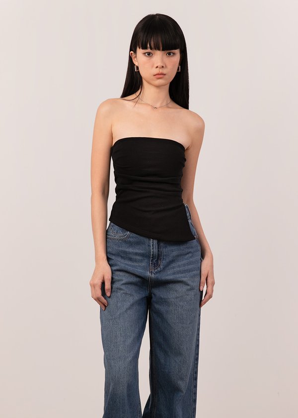 Solid As Always Asymmetrical Top in Black