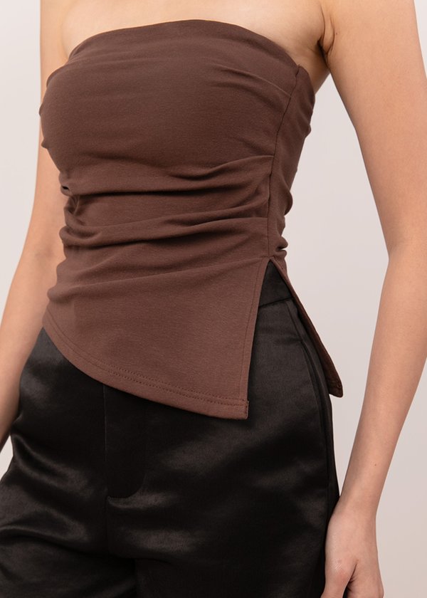 Solid As Always Asymmetrical Top in Espresso Brown