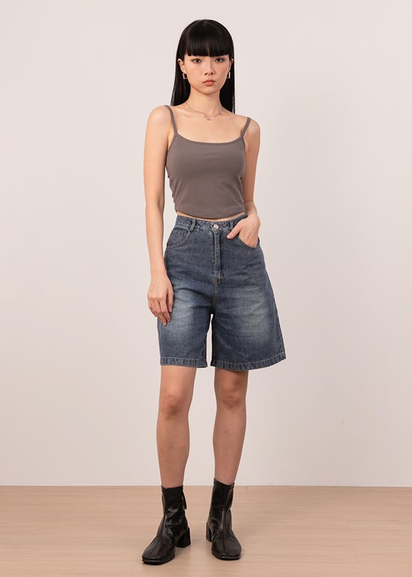 Off-Duty Denim Jorts in Denim Blue
