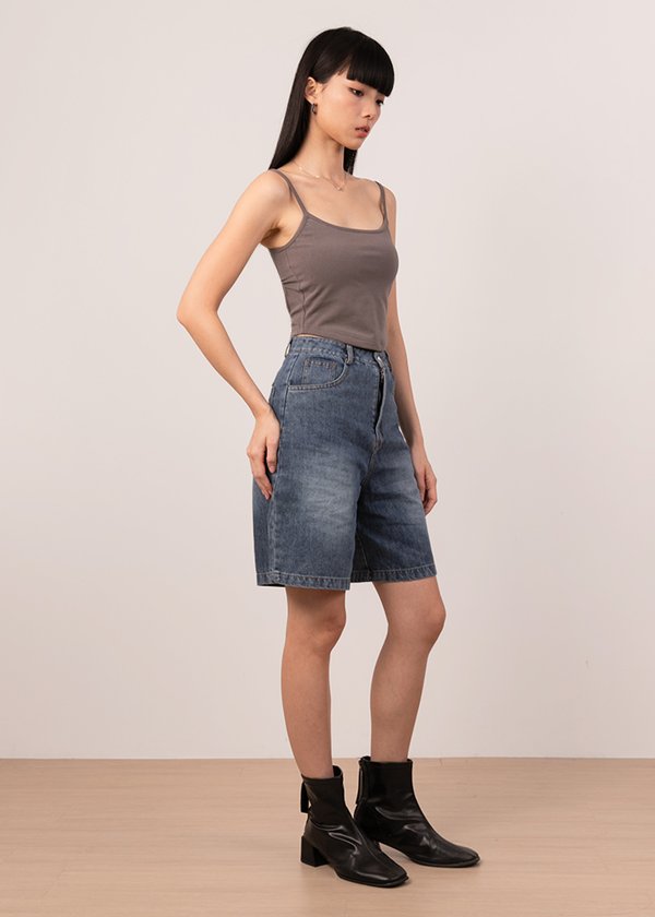 Off-Duty Denim Jorts in Denim Blue
