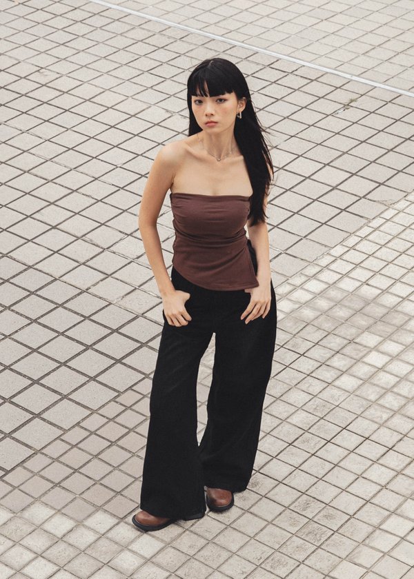 Solid As Always Asymmetrical Top in Espresso Brown